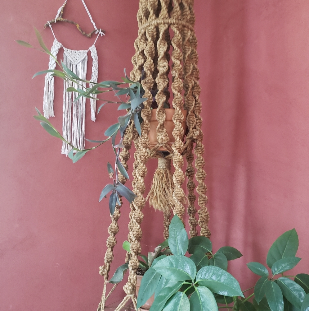 Vintage macrame plant hanger